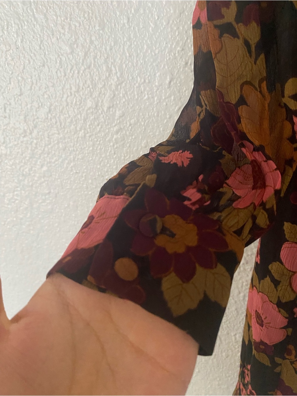 Sezane Wrap-Skirt Floral Mini Capri Long-Sleeve Dress - Picture 3 of 8
